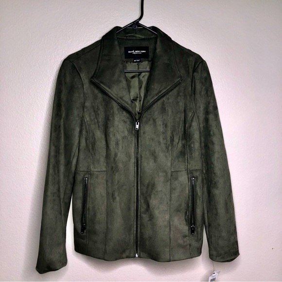 Marc New York Jackets & Blazers - NWT Marc New York Olive Suede Front Zip Jacket, Size M
